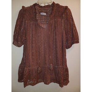 Womens Blouse With Lace Detailing Throughout Cap Sleeve Xl Beautiful Blouse